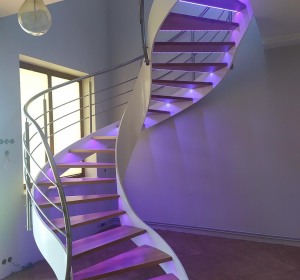 schody metalowo drewniane