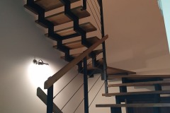 schody metalowo drewniane